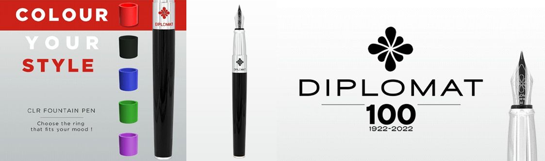 Diplomat CLR - Over Size Plniace pero (F-Tenké)18K - Guľôčkové pero
